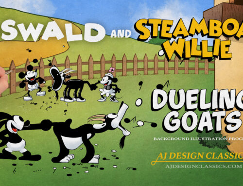 Oswald and Steamboat Willie Dueling Goats